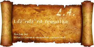 Lénárd Angyalka névjegykártya